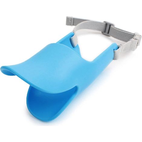 Bozal para perros con forma de boca de pato, anti-mordeduras, anti-llamadas, juego de máscaras bucales para mascotas (azul, S) (1/5)