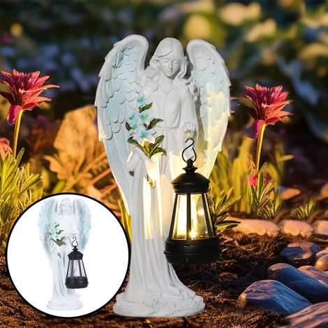 Statues d'ange solaire pour décoration de jardin extérieur-Sculptures solaires d'extérieur pour l'art de la cour extérieure ornements de pelouse avant (1/5)