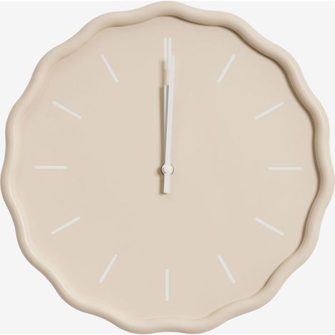 SKLUM Wanduhr Ø35 cm aus MDF Tovarx Creme-Beige