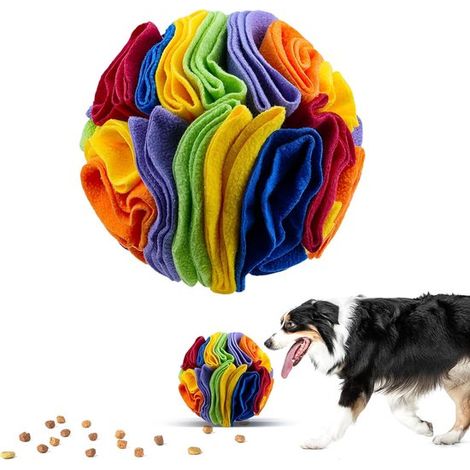 Pelota olfativa para mascotas: juguete interactivo tipo rompecabezas para perros ciegos, Lavable a máquina (20 cm, colores arcoíris) (1/5)