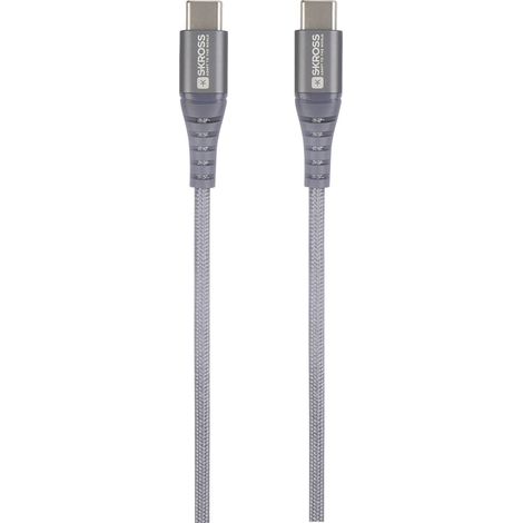 Skross Câble USB USB 2.0 USB-C® mâle, USB-C® mâle 1.20 m gris sidéral rond, flexible, gaine textile SKCA0017C-C120CN S292362 (1/5)
