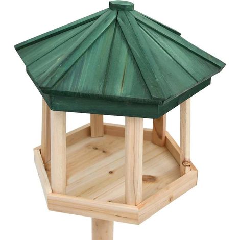 vidaXL Comedero para pájaros de pie madera maciza de abeto 33x110 cm (1/2)