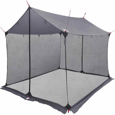 vidaXL Toldo de camping con paredes de malla Gris y naranja (1/2)