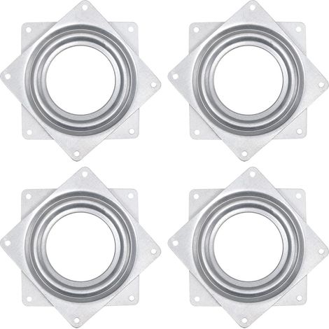 4pcs Paresseux Susan Matériel 3 Pouce Fer Carré Bille (Argent) (1/5)
