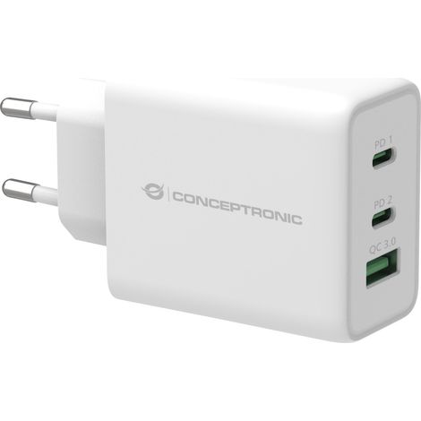 conceptronic ALTHEA12W chargeur universel blanc 5V 2 USB-C (1/3)