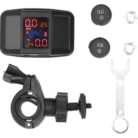Kit de capteurs externes de moniteur de pression des pneus solaires IP67 avec câble USB 2 unités pour moto (1/5)
