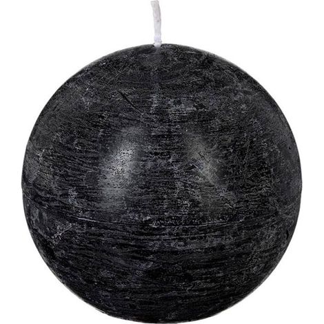 Bougie Boule "Rustic" 10cm Noir (1/2)