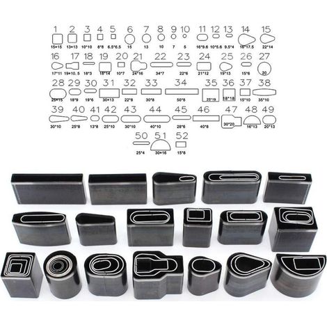 52 Pcs Outils de Coupe Cuir Kit Poinçon à Main Découpeur pour Maroquinerie Artisanat Travail (1/4)