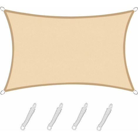 Voile D'Ombrage Rectangulaire - 2 m x 3 m - Protection UV 95 % - Imperméable - Pour Jardin Terrasse Piscine Extérieur - 1 Pièce (1/5)