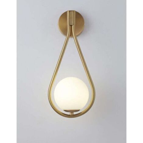 Applique murale LED d'intérieur, globe en verre LED 5 W, style vintage, idéale pour le salon, la chambre, la table de chevet ou l'escalier (doré) FLITI (1/4)