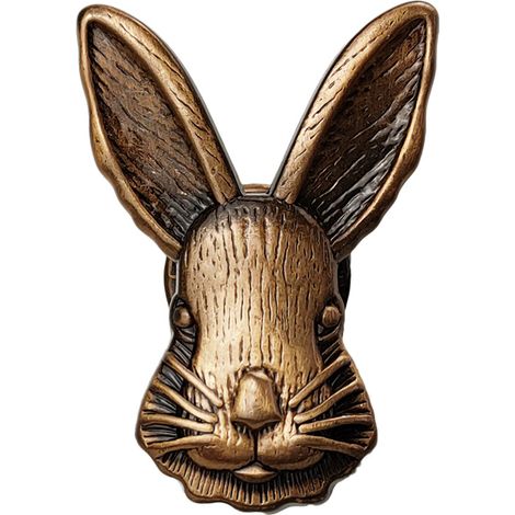 Lot de 2 boutons de porte lapin en fer, boutons de commode lapin style antique (1/2)