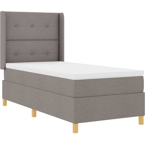 Matelas à ressorts avec bande lumineuse LED, gris-brun, 80 x 200 cm, tissu. (1/5)