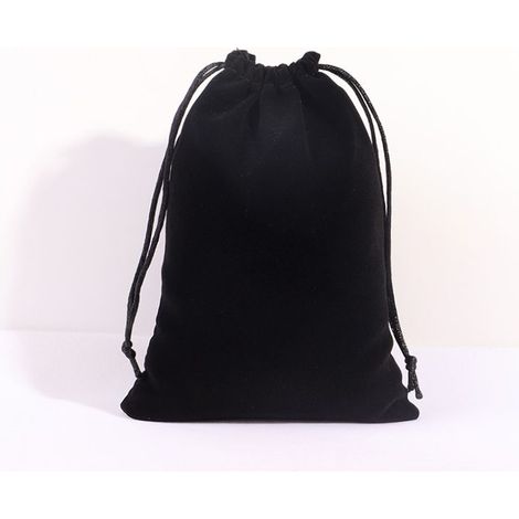25 pochettes cadeaux en velours noir, pochettes à bijoux avec cordon de serrage, rangement pour bijoux (1/5)