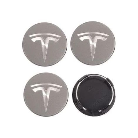 4-teilige Radnabenkappen für Tesla Model Y Juniper 2025 (2020–2024), Radnabenkappen aus ABS-Kunststoff, staubdicht, wasserdicht, rostfrei, dekoratives Zubehör, Grau-Silber – 57 mm (1/5)