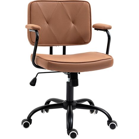 Retro-Bürostuhl, höhenverstellbar, mit Wippfunktion, 120 kg, braun, MODENUIT (1/5)