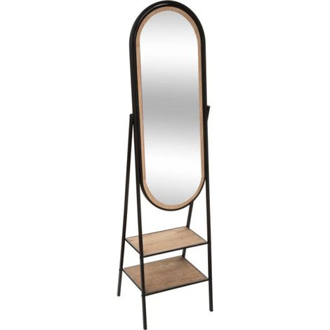 Miroir sur Pied "Maël" 160cm Noir (1/4)