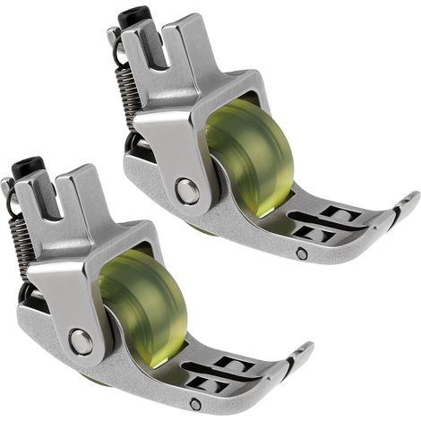 CCYKXA Set mit 2 Gummirad-Nähfüßen mit 3 Rollen, Ersatzteil für schmale Radnähfüße, geeignet für die meisten Industrienähmaschinen, PVC, Leder, Stoff