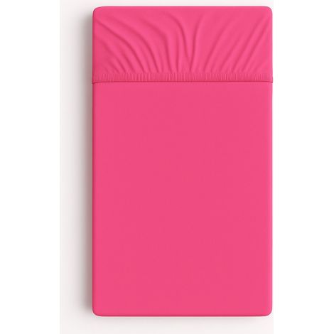 Sábana bajera de algodón para cuna 140x70 cm - rosa oscuro (1/2)