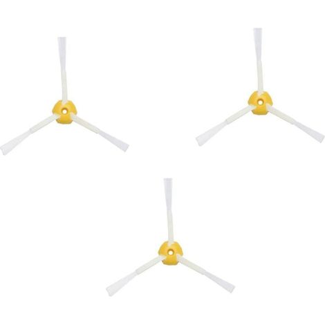 Cepillo lateral para Roomba 500 600 700, paquete de 3, giratorio, de repuesto, silencioso, compatible con aspiradoras robot. (1/4)