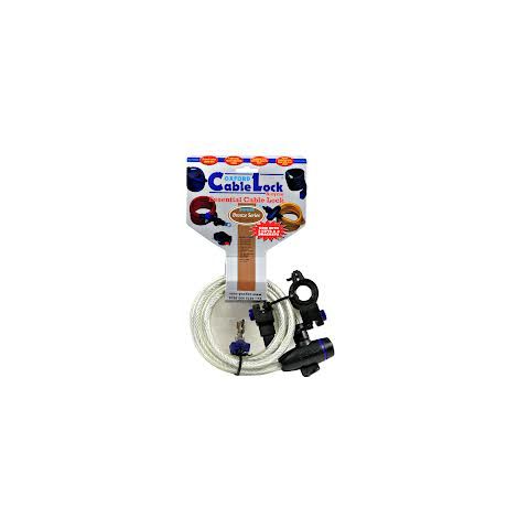 Câble antivol Oxford 1,8 m x 12 mm transparent avec serrure à clé