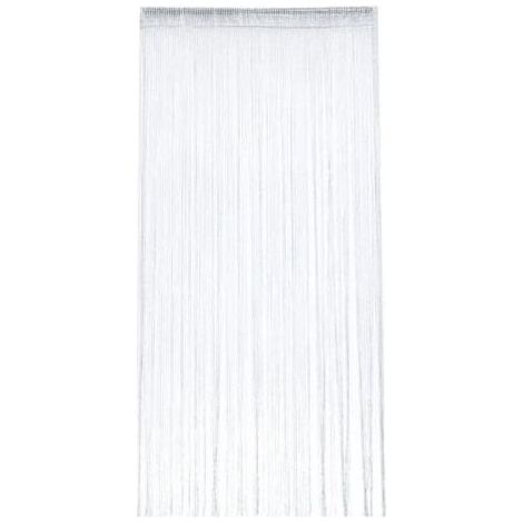 Rideau de porte occultant anti-mouches 100 x 200 cm – Moustiquaire pailletée en polyester – Décoration murale pour intérieur blanc (1/4)