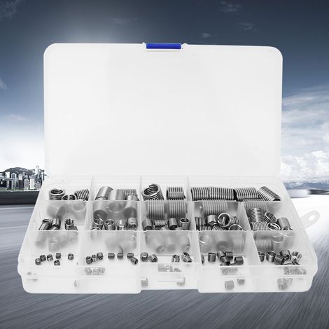 120 inserts filetés en acier inoxydable pour la réparation de filetages M3-M12 avec boîte (1/5)