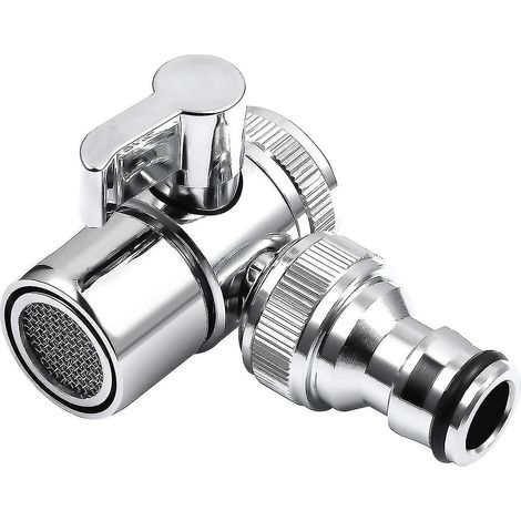 1 ensemble de robinet en cuivre avec séparateur et adaptateur de tuyau pour lave-vaisselle et machine à laver. (1/3)