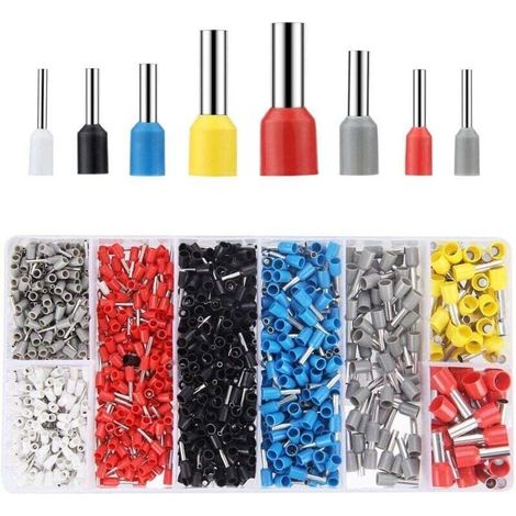 Packung mit 1200 isolierten Aderendhülsen mit Buchsen für 0,5-10 mm² Kabel für Heimwerkerprojekte usw. (1200 Aderendhülsen) (1/5)