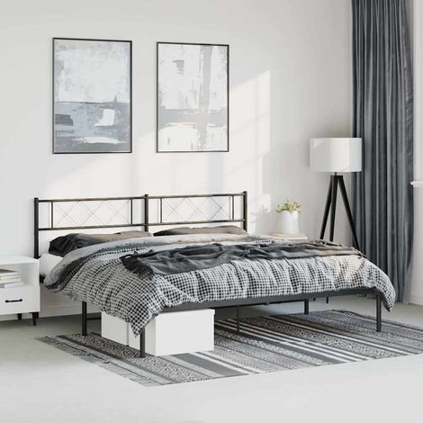vidaXL Estructura cama sin colchón con cabecero metal negro 183x213 cm (1/5)