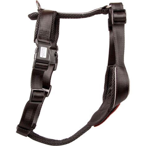 Harnais de Poitrine Ergonomique pour Chien Rembourré Air Mesh Réfléchissant Noir - PANGIVO