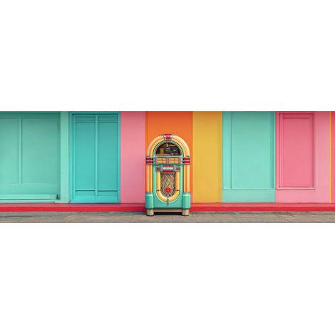 Tableau sur toile boîte à musique colorée 45x135 cm - Impression sur Toile Murale Décorative - Image imprimée en HD sur Toile - Toile sur Châssis en Bois FSC - Fabriqué en France (1/5)