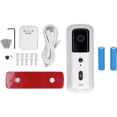 Sonnettes vidéo sans fil 1080P 2MP avec capteur PIR grand angle, commutation automatique, compatible Tuya, pour maison et bureau. (1/5)
