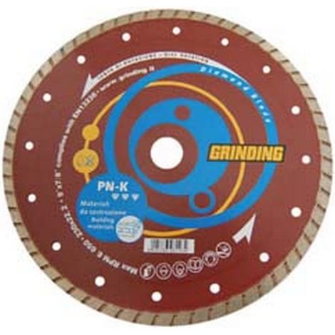 1BL DISCHI DIAMANTATI UNIVERSALI PER MATERIALI DA COSTRUZIONE MM.230 mm.230x2,6 foro 22,2 corona continua modello PN-K senza flangia