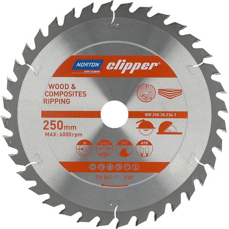 NORTON PIŁA TARCZOWA 250mm x 30mm x 36z DREWNO I KOMPOZYTY ATB (3,2 / 2,2)