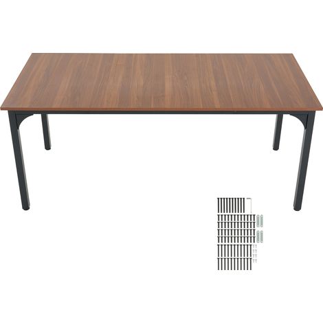 Mophorn Tavolo da pranzo rettangolare,tavolo in legno lungo 180 cm per 6-8 persone,mobile in stile rustico con gambe in ferro,ideale per casa, cucina, soggiorno o sala conferenze,marrone (solo tavolo)