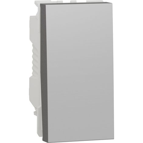 Unica - bouton-poussoir NO/NF - 10A - connex rapide - 1 mod - Alu - méca seul (NU313630) (1/5)