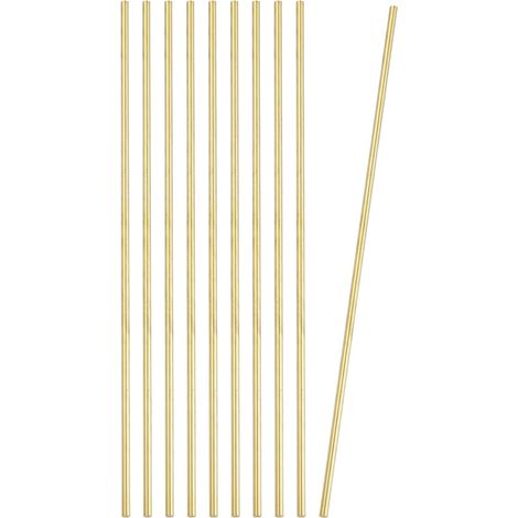 10 Round Brass Rods Diameter 4 mm Length 26 cm Brass Colour (1/5)