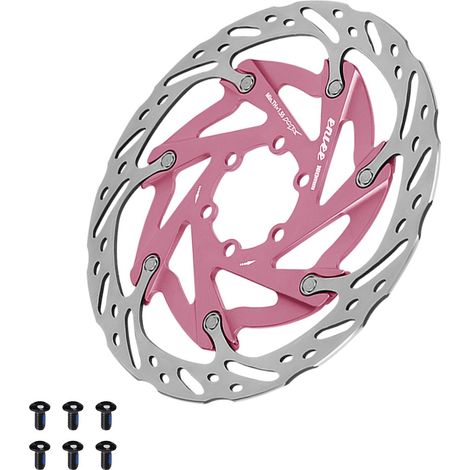 Disco de freno flotante ENLEE de 160 mm, 6 tornillos, para MTB, carretera y gravel, color rosa. (1/3)