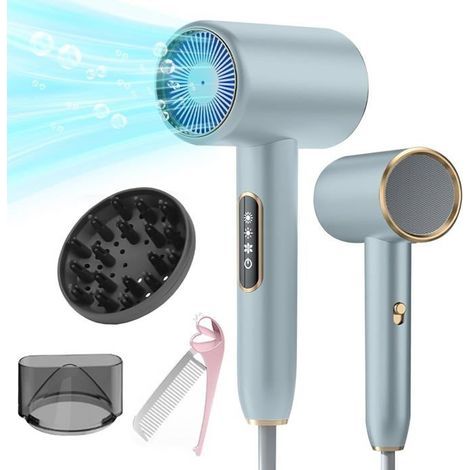 (Couleur:Argent)2400W Professionnel Sèche Cheveux Ionique,Séchage Rapide Hair Dryer avec écran LCD,3 Températures 2 Vitesses Salon Sèche Cheveux (1/5)