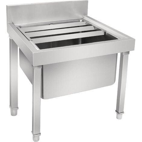 Bac Inox Pour Vide Seau - Avec Dosseret - Vogue
