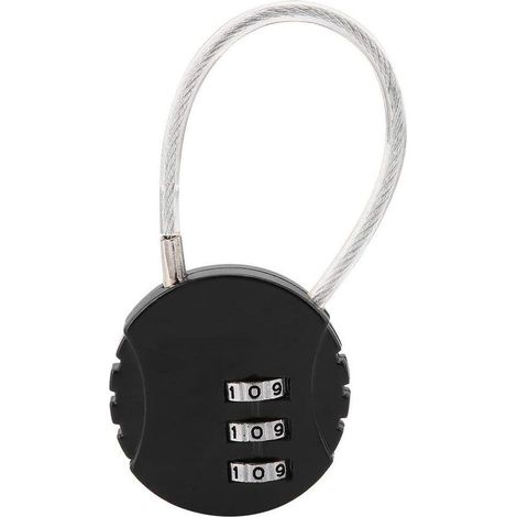 Cadenas de Sécurité, Serrure De Combinaison Cadenas à Code Cadenas de Voyage avec Cable en Acier 3 Chiffres Cadenas à Bagages pour valises et Sacs à Dos aquarium (1/5)