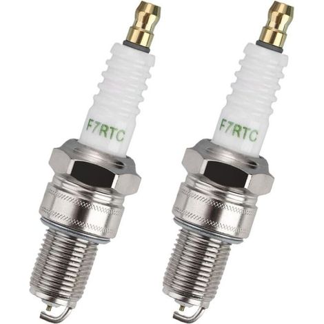 Lot de 2 F7RTC Bougie D'allumage Borne Solide Remplacer, Bougies D'allumage de Voiture Compatibles avec NGK BPR6ES Bosch WR6DC WR7DC Denso (1/5)