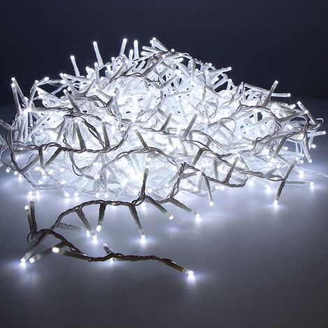 Guirlande Led Compacte Clignotante Exterieur Blanc Froid 750l Cable Blanc, 21m (1/3)