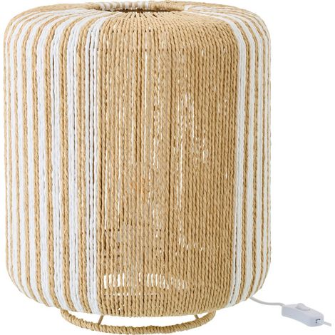 Lampe à Poser Corde "Chase" 39cm Blanc & Naturel (1/5)