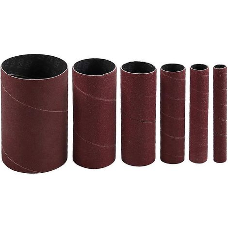 Lot de 6 manchons abrasifs pour ponceuse à broche, grain 120, papier de verre à l'oxyde d'aluminium, manchons abrasifs pour ponçage électrique (1/5)