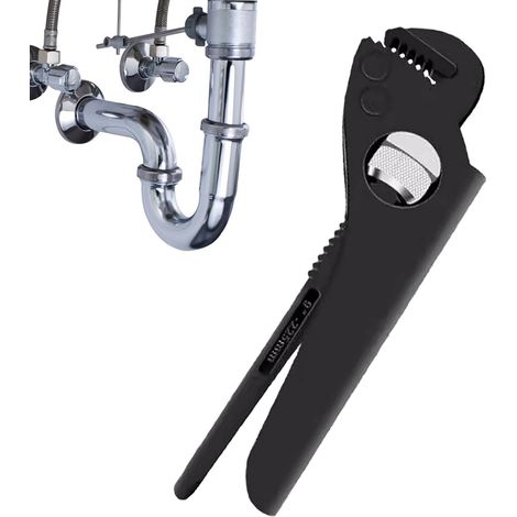 Clé À Pipe Outil réparation polyvalent joints antidérapants Clé plomberie réglage rapide 18-30 cm Lavabo, Cuisine, Maison, Garage, Chantier, Robinet, WC, Chauffe-Eau, Agriculteur, (1/5)