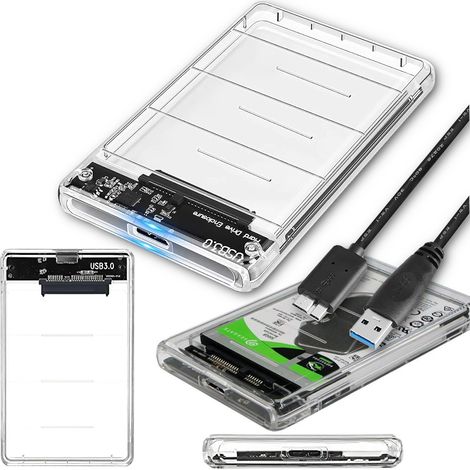 Carcasa para disco duro SSD SATA de 2,5 pulgadas con USB 3.0 (1/5)