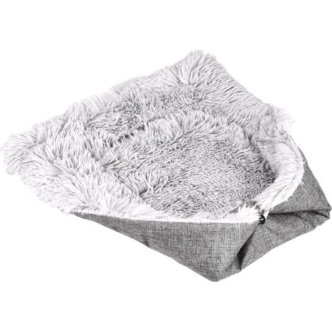 Waschbare Katzenmatte mit weichem Kissen, 2-in-1-Komfortbett/Korb für Katzen und Welpen, 60 cm x 50 cm, Grau (1/5)