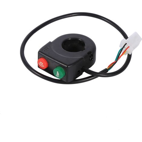 12V klaxon noir phare avant bouton ON/OFF guidon moto scooter (1/5)