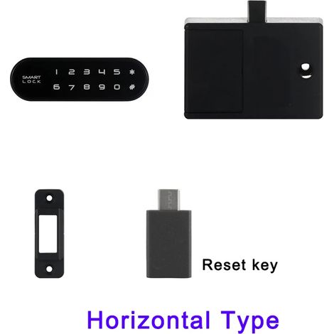 (Horizontal) Serrure à combinaison électronique sans clé pour tiroir de casier à clavier tactile (1/5)